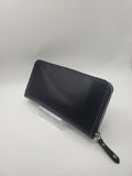 Round zipper long wallet, black (R-0002)