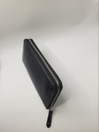 Round zipper long wallet, black (R-0002)