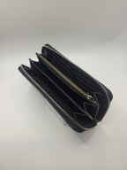 Round zipper long wallet, black (R-0002)