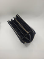 Round zipper long wallet, black (R-0002)