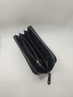 Round zipper long wallet, black (R-0002)