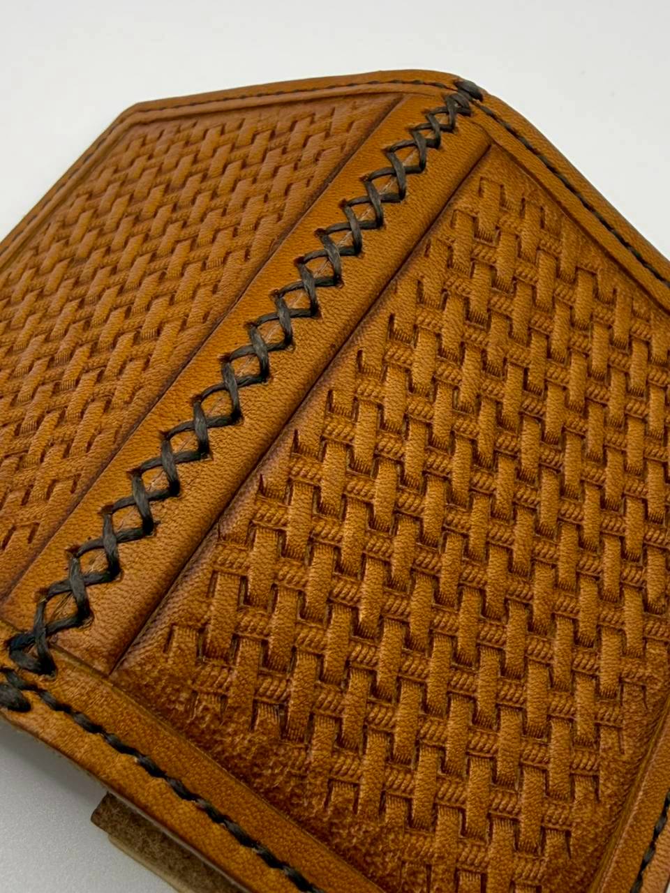 名刺入れ バケット模様 本革製（D-0005）