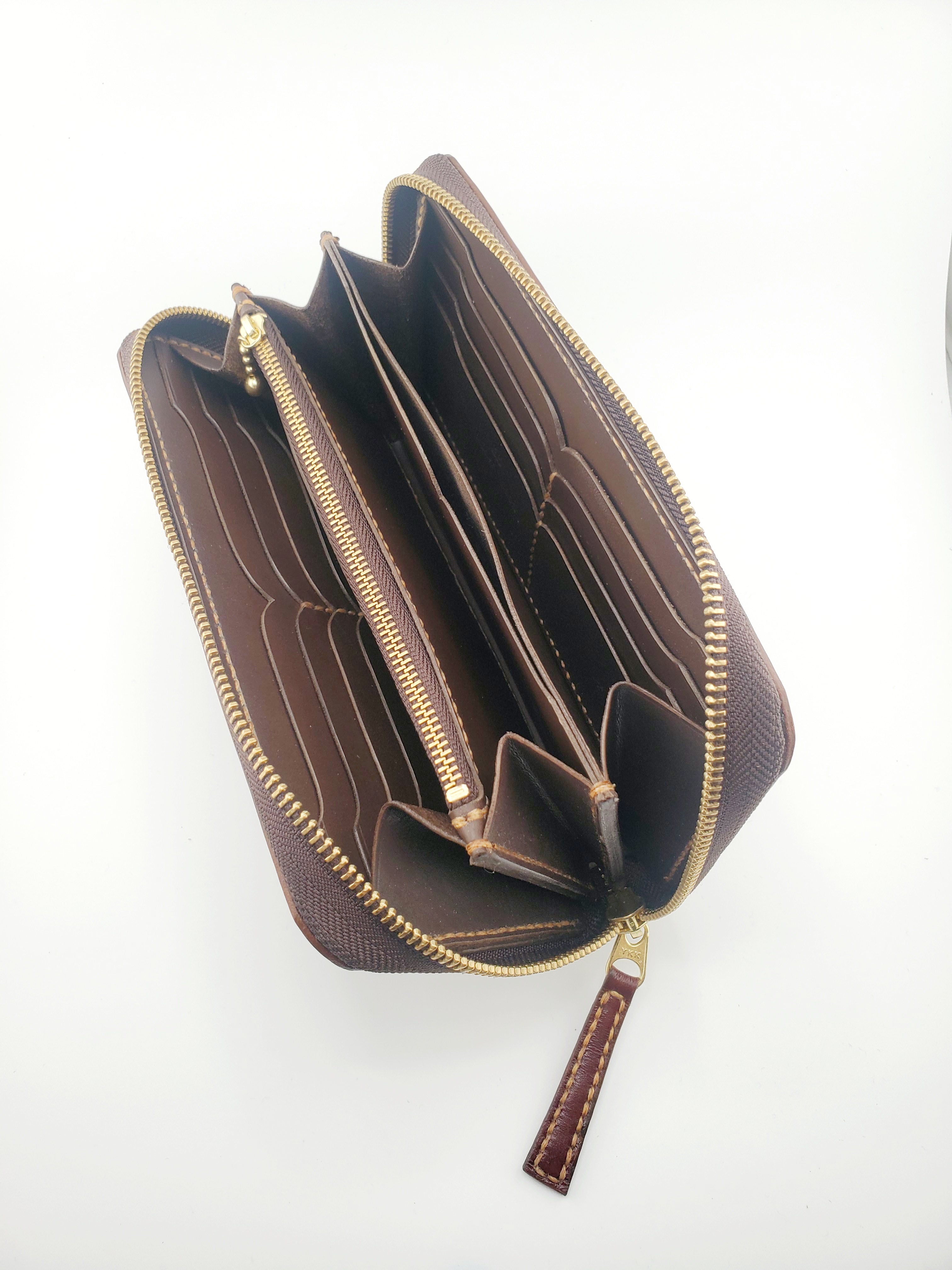 ラウンドファスナー長財布 ワインレッド/ブラウン（R-0005）