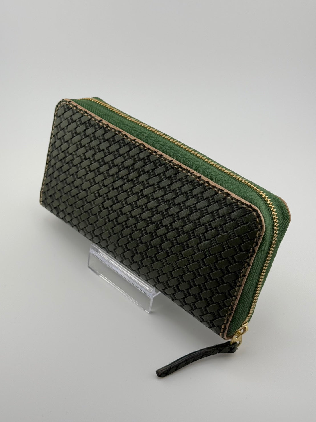 ラウンドファスナー長財布 グリーン（R-0004）