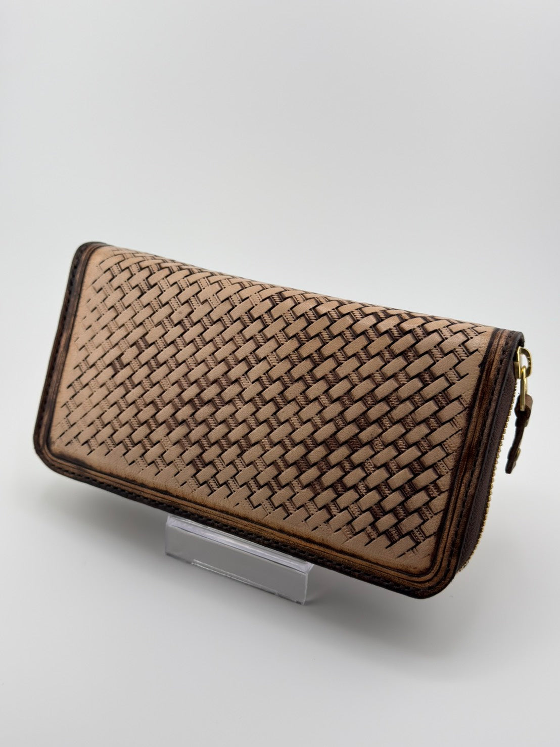 ラウンドファスナー長財布 ブラウン（R-0003）